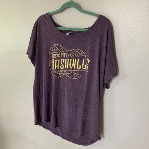 Music City Nashville Purple XXL Cotton Tee